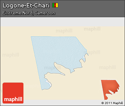 Classic Style 3D Map of Logone-Et-Chari, single color outside