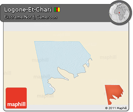 Classic Style 3D Map of Logone-Et-Chari, single color outside
