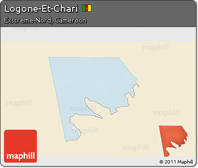Classic Style 3D Map of Logone-Et-Chari, single color outside