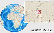Shaded Relief Location Map of Logone-Et-Chari