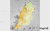 Physical 3D Map of Mayo-Tsanaga, desaturated