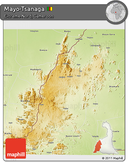 Physical 3D Map of Mayo-Tsanaga