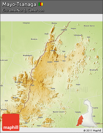 Physical 3D Map of Mayo-Tsanaga