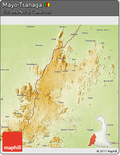 Physical 3D Map of Mayo-Tsanaga