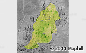 Satellite 3D Map of Mayo-Tsanaga, desaturated