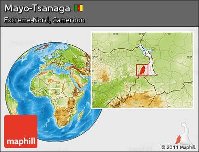 Physical Location Map of Mayo-Tsanaga, highlighted parent region