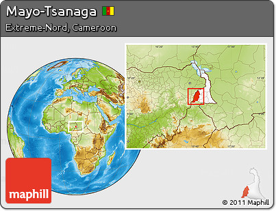 Physical Location Map of Mayo-Tsanaga, highlighted parent region