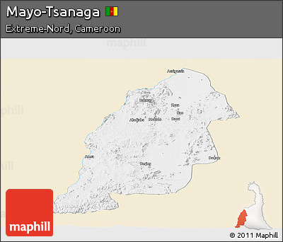 Classic Style Panoramic Map of Mayo-Tsanaga, single color outside