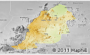 Physical Panoramic Map of Mayo-Tsanaga, desaturated