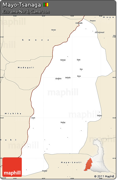 Classic Style Simple Map of Mayo-Tsanaga