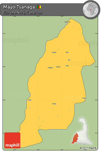 Savanna Style Simple Map of Mayo-Tsanaga, cropped outside