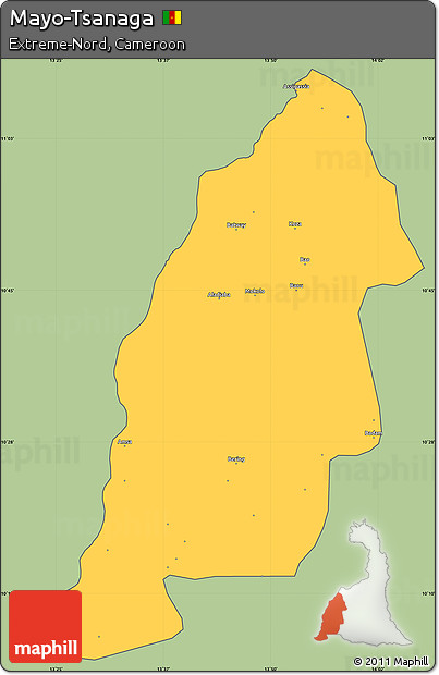 Savanna Style Simple Map of Mayo-Tsanaga, cropped outside
