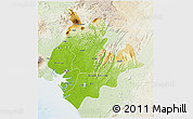 Physical 3D Map of Littoral, lighten