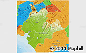 Physical 3D Map of Littoral, political outside