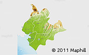 Physical 3D Map of Littoral, single color outside