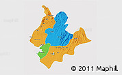 Political 3D Map of Littoral, cropped outside