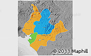 Political 3D Map of Littoral, desaturated