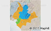 Political 3D Map of Littoral, lighten, semi-desaturated