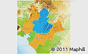 Political 3D Map of Littoral, physical outside
