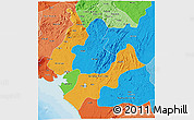 Political 3D Map of Littoral, political shades outside
