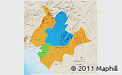 Political 3D Map of Littoral, shaded relief outside