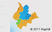 Political 3D Map of Littoral, single color outside