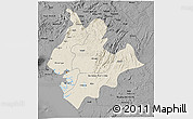 Shaded Relief 3D Map of Littoral, darken, desaturated