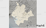 Shaded Relief 3D Map of Littoral, darken, semi-desaturated