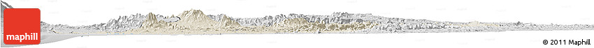 Shaded Relief Horizon Map of Littoral, desaturated