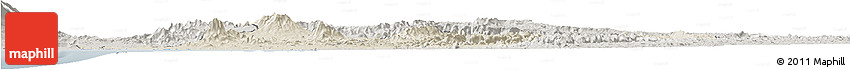 Shaded Relief Horizon Map of Littoral, semi-desaturated