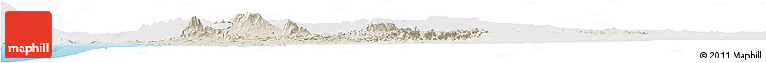 Shaded Relief Horizon Map of Littoral, single color outside