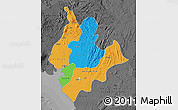 Political Map of Littoral, darken, desaturated