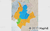 Political Map of Littoral, lighten, semi-desaturated