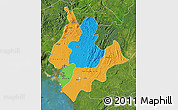 Political Map of Littoral, satellite outside