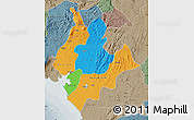 Political Map of Littoral, semi-desaturated