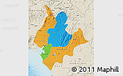 Political Map of Littoral, shaded relief outside