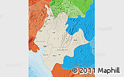 Shaded Relief Map of Littoral, political shades outside