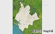 Shaded Relief Map of Littoral, satellite outside