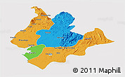 Political Panoramic Map of Littoral, cropped outside
