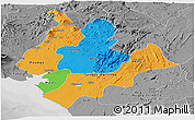 Political Panoramic Map of Littoral, desaturated