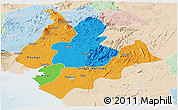 Political Panoramic Map of Littoral, lighten