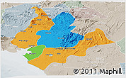 Political Panoramic Map of Littoral, lighten, semi-desaturated