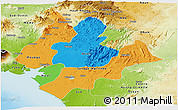 Political Panoramic Map of Littoral, physical outside