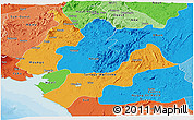 Political Panoramic Map of Littoral, political shades outside