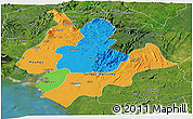 Political Panoramic Map of Littoral, satellite outside