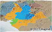 Political Panoramic Map of Littoral, semi-desaturated