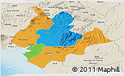 Political Panoramic Map of Littoral, shaded relief outside