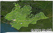 Satellite Panoramic Map of Littoral, darken