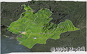 Satellite Panoramic Map of Littoral, darken, semi-desaturated