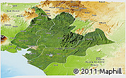 Satellite Panoramic Map of Littoral, physical outside